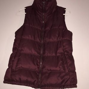 A burgundy vest